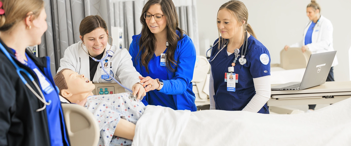 nursing students in clinical lab